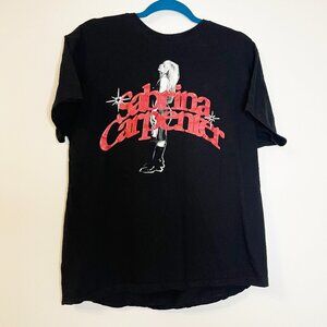 Sabrina Carpenter Graphic Tee Black Pop Music Band T Shirt Fan Merch Style XL